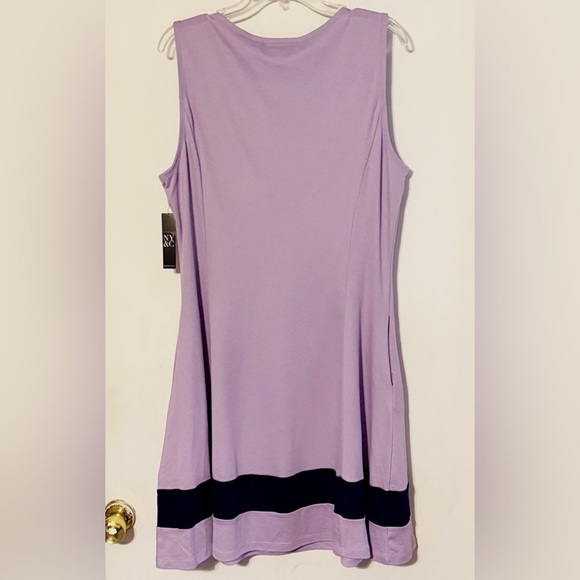 New York & Co. Sleeveless Lavender and Black Dress NWT SZ XL - Picture 4 of 9